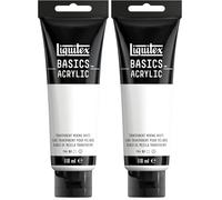Liquitex Basics Acrylic Paint, Transparent Mixing White, 118 ml Tube (Pack of 2)