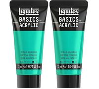 Liquitex BASICS Metallic Aqua Green 22ml (Pack of 2)