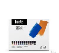 Liquitex Professional Gouache Acrylic Extra Fine Low Viscocity Essential Colors Set 12 x 20ml