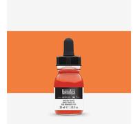 Liquitex 4260620 liquid Professional Acrylic Paints - Ink, 30 ml, highly pigmented airbrush paint, red-orange luminous