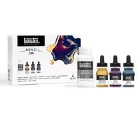 Liquitex Professional Acrylic Ink, Set of 3 x 30 ml Deep Colours and 1 x 118 ml
