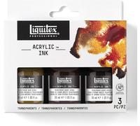 Liquitex Professional Acrylic Ink, Set of 3 x 30 Transparent Colours