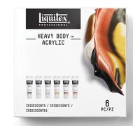 LIQUITEX 3699384 Professional Heavy Body Acrylic Paint in Artist Quality with Excellent Light Fastness in Buttery Consistency - Set of 6 Iridescent Colours