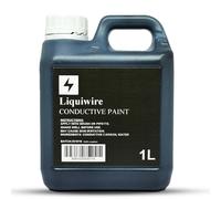 Liquiwire Electrically Conductive Paint 1L - Water-Based Carbon Coating for Guitar Shielding, PCB & Remote Control Repair - Matte Black EMI/RF Shield
