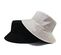 liqun Big Size Bucket Hats Plus Size Man Hat Large Head Outdoor Caps Cotton Huge Fisherman Hats 56-59Cm 59-64Cm,Black Beige,59-64Cm
