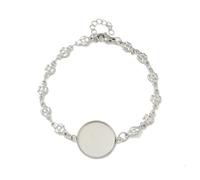 LiQunSweet 10 Pcs 304 Stainless Steel Bezel Chain Bracelet Metal Link Chain Bracelet for Women Men Jewelery Making 7-1/2 inch(18.9cm) Tray: 18mm