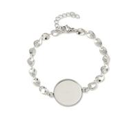 LiQunSweet 10 Pcs 304 Stainless Steel Blank Bezel Base Bracelet Chain Link Chain Bracelet Bezel Chains for DIY Craftings Jewelry Making 6-3/4 inch(17.2cm) Tray: 18mm