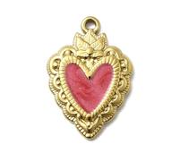 LiQunSweet 10 pcs 304 Stainless Steel Red Scared Heart Enamel Charms Gothic Heart Shaped Charms for DIY Jewelry Bracelet Necklace Earring Bag Keychain Phone Decor