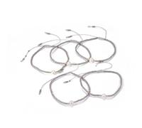 LiQunSweet 10 Pcs Adjustable Bead Bracelets Gray Seed Beads Friendship Braided Bracelelts for Women 2-3/4 inch(5-7.1cm)