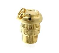 LiQunSweet 10 Pcs Brass 3D Mini Coffee Cup Charms Café Drink Coffee Charms for Jewelry DIY Making Bracelets Bulk