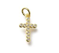 LiQunSweet 10 Pcs Brass Crucifix Cross Charms Cubic Zirconia Christian Jesus Cross Charms for Jewelry Making Bracelets Necklace Bracelets Earrings Bulk