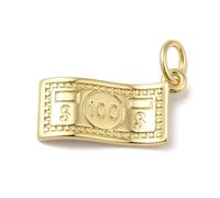 LiQunSweet 10 Pcs Brass Money Charms Fortune Cash Bill Charms 100 Dollars Charm for Bracelets DIY Jewelry Making Craft Supplies