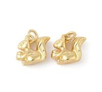 LiQunSweet 10 pcs Golden Color Brass Squirrel Charms Autumn Forest Animals Charms for DIY Jewelry Necklace Earring Bracelet Crafts Bag Keychain Phone Decor