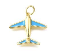 LiQunSweet 10 pcs Lovely Airplane Enamel Charms Flight Plane Vehicle Transportation Charms for DIY Jewelry Bracelet Necklace Earring Craft Bag Purse Keychain Decor