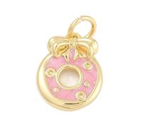LiQunSweet 10 pcs Lovely Donut with Bowknot Enamel Charms Imitation Sweet Food Dessert Doughnut Charms for DIY Jewelry Necklace Bracelet Earring Crafts Bag Keychain Phone Decor