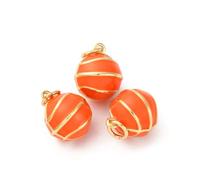 LiQunSweet 10 pcs Round Basketball Brass Enamel Charms Sport Ball Games Charms for DIY Jewelry Necklace Bracelet Earring Crafts Bag Keychain Phone Decor
