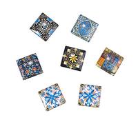 LiQunSweet 10 Pcs Vintage Flatback Crystal Glass Square Cabochons for Beads Pendant Necklace Making Scrapbooking Supplies for DIY Crafts - 25mm Length, Glass