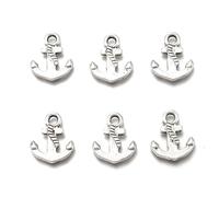 LiQunSweet 100 pcs Antique Silver Anchor Theme Alloy Charms Vintage Metal Ocean Nautical Ship Sailor Charms for DIY Jewelry Necklace Bracelet Earring Craft Keychain Making