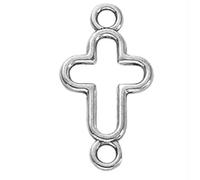 LiQunSweet 100 Pcs Antique Silver Religion Charms Jesus Crucifix Cross Alloy Charms Vintage Hollow Cross Connector Charms for DIY Jewelry Craft Bracelet