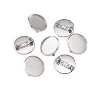 LiQunSweet 100Pcs 304 Stainless Steel Brooch Findings Back Bar Findings Flat Round for Jewelry Finding Making Craft Art DIY Project Replacement - 22mm