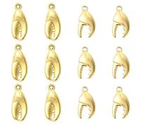 LiQunSweet 12 pcs 2 Styles 304 Stainless Steel Golden Color 3D Crab Claw Charms Ocean Sea Animals Charms for DIY Jewelry Bracelet Necklace Earring Bag Keychain Phone Decor