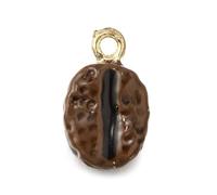 LiQunSweet 15 pcs Creative Coffee Bean Enamel Charms Imitation Food Coffee Charms for DIY Jewelry Bracelet Necklace Earring Bag Keychain Phone Decor