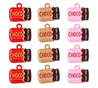 LiQunSweet 18 pcs 3 Styles Chocolate Shaped Enamel Charms Imitation Sweet Food Dessert Charms for DIY Jewelry Necklace Bracelet Earring Crafts Bag Phone Keychain Decor