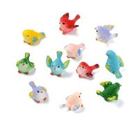 LiQunSweet 18 Pcs Mini Resin Bird Figurines 3D Tiny Animal Bird Statues Realistic Animal Figures for Fairy Garden Dollhouse Decor Cake Toppers Micro Landscape Home Ornament