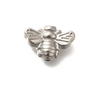 LiQunSweet 20 pcs 304 Stainless Steel Silver Color Bee Shaped Beads Lovely Insect Animals Spacer Beads for DIY Jewelry Bracelet Necklace Crafts Keychain Phone Decor