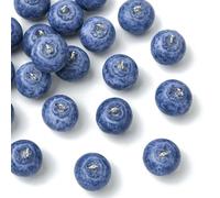 LiQunSweet 20 pcs Imitation 3D Blueberry Resin Charms Imitation Fruit Food Charms for DIY Jewelry Bracelet Necklace Earring Bag Keychain Phone Decor