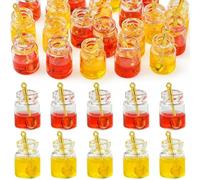 LiQunSweet 20Pcs Transparent Resin Jam Charms, Bottle with Spoon Charm, Glass Mixed Color, 22x13mm, 1.2mm Hole, 2 Styles (10Pcs Each), for DIY Jewelry Making, Craft