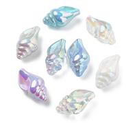 LiQunSweet 30Pcs Acrylic Conch Shell Beads, UV Plated Large Conch Shape, Summer Ocean Style, 35x20x17mm with 2mm Hole, Mixed Colors, for Jewelry Making, DIY Crafts