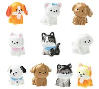 LiQunSweet 40 pcs 10 Styles Miniature Figurines Lovely Dog Resin Ornament Mini Pet Animals No Hole Beads Display for DIY Jewelry Embellishment Craft Home Office Desk Decor