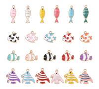 LiQunSweet 44 Pcs 22 Styles Summer Ocean Theme Charm Enamel Mini Animal Dangle Pendant Tropical Fish Charms Jewelry Making Charms for Necklaces Bracelets Keychains DIY Craft Beading Accessories