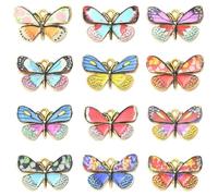 LiQunSweet 48 pcs 12 Styles Lovely Butterfly Enamel Charms Spring Insect Animals Charms for DIY Jewelry Bracelet Necklace Earring Crafts Bag Keychain Decor