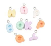 LiQunSweet 52 Pcs 2 Sets Resin Letter Charm Mixed Colors Alphabet Charms Opaque Initial Charms for Jewelry Making Craft DIY Necklace Friendship Bracelet Keychains Embellishment