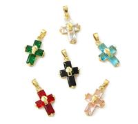 LiQunSweet Brass Cross Charms Set, Summer Ocean, Heart Star, Gold Plated Charms, for Jewelry Making, DIY Crafters, Zinc, No Gemstone
