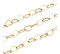 LiQunSweet Heart Link Chains with Spool, Soldered, Golden Plated, 3.5x5x0.5mm, About 16.4 Feet(5m)/Roll, for Jewelry Making