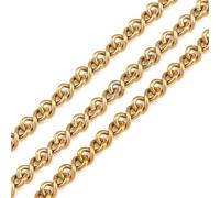 LiQunSweet Infinity Link Chains with Spool, Unwelded, Golden Plated,3.5x7x2mm, About 16.4 Feet(5m)/Roll, for Jewelry Making