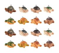 LiQunSweet Opaque Resin Turtle Charms, 40pcs (5pcs per style x 8 styles), Mixed Colors, Platinum Iron Loops, 16-19 x 28-35.5 x 19-26mm, 2mm Hole, Jewelry Making & DIY Craft Use
