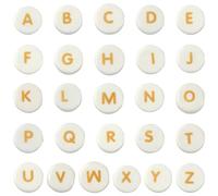 LiQunSweet Porcelain White Round Letter A-Z Beads, 26 Styles, Alphabet Initial Spacer Beads, for DIY Jewelry Crafts, Bracelet Necklace Earring, Keychain Decor, 10MM, 52 Pieces