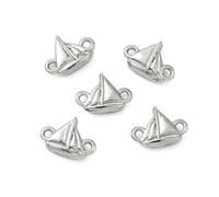 LiQunSweet Sailboat Connector Charms, 100 pcs, 304 Stainless Steel, Non-Tarnish, 6.5x8.5x2.5mm, 0.8mm Hole, for Jewelry Making, Bracelets, Necklaces, DIY Crafts