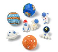 LiQunSweet Space Astronaut Theme Resin Lapel Pins, 8 Styles Mixed Color Brooch Set for Backpack Clothes, 0.79-1.2 Inch, 8 Pieces