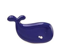 LiQunSweet Whale Enamel Lapel Pin, Blue and Gold, Animal Theme, Alloy with Pin Back, 18x28.5mm, 10 Pack