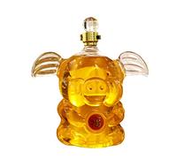 Liquor Animal Decanter, Chinese Zodiac Series, Pig Wine Bottle Transparent Creative Crystal Glass Liquor Decanter for Wine,
