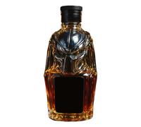 Liquor Bottle - 300ml Glass Decanter With Airtight Lid 3D Design, Durablee Spirit Container Beverage Storage, Versatile Empty Jar For Whiskey Wine Drinks | Home Cellar Bar Gathering Commercial Display