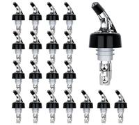 Liquor Bottle Pourers Pack of 20 - Clear 1oz Measured Spouts, Shot Spirit Dispenser, Bartender Automatic Wine Pourer for Alcohol - PORE0016