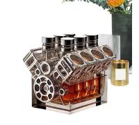 Liquor Decanter - V8 Engine Design Whiskey Bottle | Car Lover Bar Gift For Men | Decorative Wine Decantter Father’s Day, Valentine’s, Wedding, Home Baar Interesting Container Wiine Dispenser Table Orn