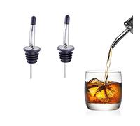 Liquor Pourer,2PCS Bottle Pourers for Spirits Leakproof Bottle Pourers Stainless Steel Freeflow Liquor Wine Pourer Tapered Spout with Silicon Dust Caps for Olive Oil Coffee Syrup Vinegar Bottles.