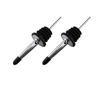 Liquor Pourer Stainless Steel Bottle Cocktail Free Flow Mixing Liquor Pourer (Liquor Pourer with Caps (2PCS))